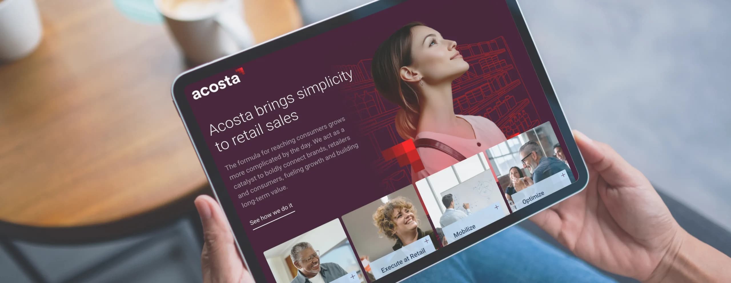 Acosta website on a tablet